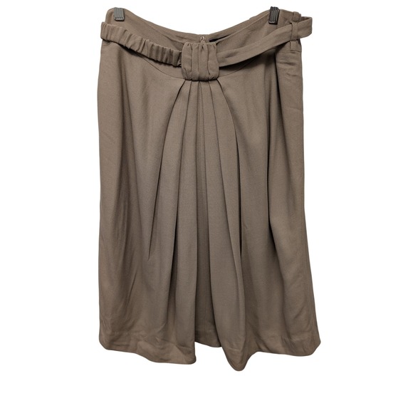 Roberto Cavalli Dresses & Skirts - Vintage Class Roberto Cavalli Beige Pleated Belted‎ Skirt Knee Length Wool Blend